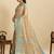 sky blue embroidery with zari work silk blend saree with blouse