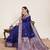Navy blue zari work jacquard saree with blouse