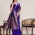 Royal blue zari work jacquard saree with blouse