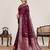 Maroon zari work jacquard saree with blouse