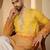 Yellow georgette embroidered kurta with trouser set | v-neck ethnic wear for men