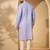 Blue jacquard woven design kurta with trouser set | mandarin collar ethnic wear for men