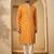 Yellow viscose rayon printed kurta for men | v-neck festive ethnic wear