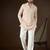 Peach georgette embroidered kurta for men | v-neck festive ethnic wear