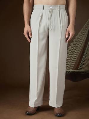 Men's grey modal korean pants | solid regular fit stylish ethnic & casual wear 5