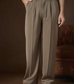 Men's taupe modal korean pants | solid regular fit stylish ethnic & casual wear