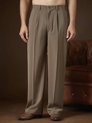 Men's taupe modal korean pants | solid regular fit stylish ethnic & casual wear 5