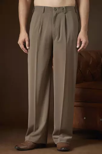 Men's taupe modal korean pants | solid regular fit stylish ethnic & casual wear