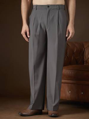 Men's charcoal modal korean pants | solid regular fit stylish ethnic & casual wear 1