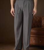Men's charcoal modal korean pants | solid regular fit stylish ethnic & casual wear