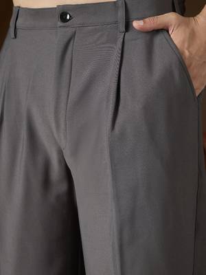 Men's charcoal modal korean pants | solid regular fit stylish ethnic & casual wear 2