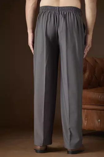 Men's charcoal modal korean pants | solid regular fit stylish ethnic & casual wear