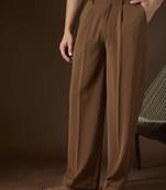 Men's brown modal korean pants | solid regular fit stylish ethnic & casual wear