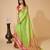 Light green  colour zari work cotton silk saree with blouse