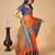 Orange  colour zari work cotton silk saree with blouse