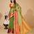 Green  colour zari work cotton silk saree with blouse