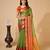 Green  colour zari work cotton silk saree with blouse
