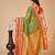 Green  colour zari work cotton silk saree with blouse