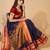Navy blue  colour zari work cotton silk saree with blouse
