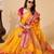 Yellow  colour zari work cotton silk saree with blouse