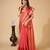 Pink  colour zari work cotton silk saree with blouse