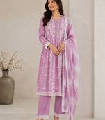 Pink color smart ethnic rayon  fabric suit for elegant party looks