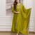 Mahendi color smart ethnic vichitra fabric suit for elegant party looks