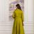 Mahendi color smart ethnic vichitra fabric suit for elegant party looks