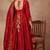 Rust color smart ethnic kum kum fabric suit for elegant party looks