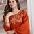 Rust color smart ethnic vichitra fabric suit for elegant party looks