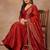 Rust color smart ethnic kum kum fabric suit for elegant party looks