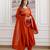 Rust color smart ethnic vichitra fabric suit for elegant party looks