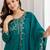 Teal color smart ethnic vichitra fabric suit for elegant party looks