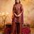 Rust color stylish fendy  fabric designer ready kurta set for girls