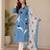 Blue color smart ethnic linen fabric suit for elegant party looks