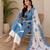 Blue color smart ethnic linen fabric suit for elegant party looks