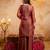 Rust color stylish fendy  fabric designer ready kurta set for girls