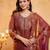 Rust color stylish fendy  fabric designer ready kurta set for girls