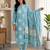 Sky blue color smart ethnic rayon  fabric suit for elegant party looks
