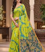 cotton blend saree with elegant printed design for festive & casual wear