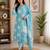 Sky blue color smart ethnic rayon  fabric suit for elegant party looks