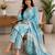 Sky blue color smart ethnic rayon  fabric suit for elegant party looks