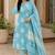 Sky blue color smart ethnic rayon  fabric suit for elegant party looks