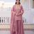 Pink color stylish fendy  fabric designer ready kurta set for girls