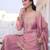 Pink color stylish fendy  fabric designer ready kurta set for girls