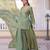 Pista color stylish fendy  fabric designer ready kurta set for girls