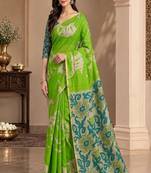 cotton blend saree with elegant printed design for festive & casual wear