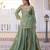 Pista color stylish fendy  fabric designer ready kurta set for girls
