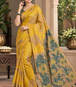 cotton blend saree with elegant printed design for festive & casual wear