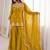 Mustard color stylish fendy  fabric designer ready kurta set for girls